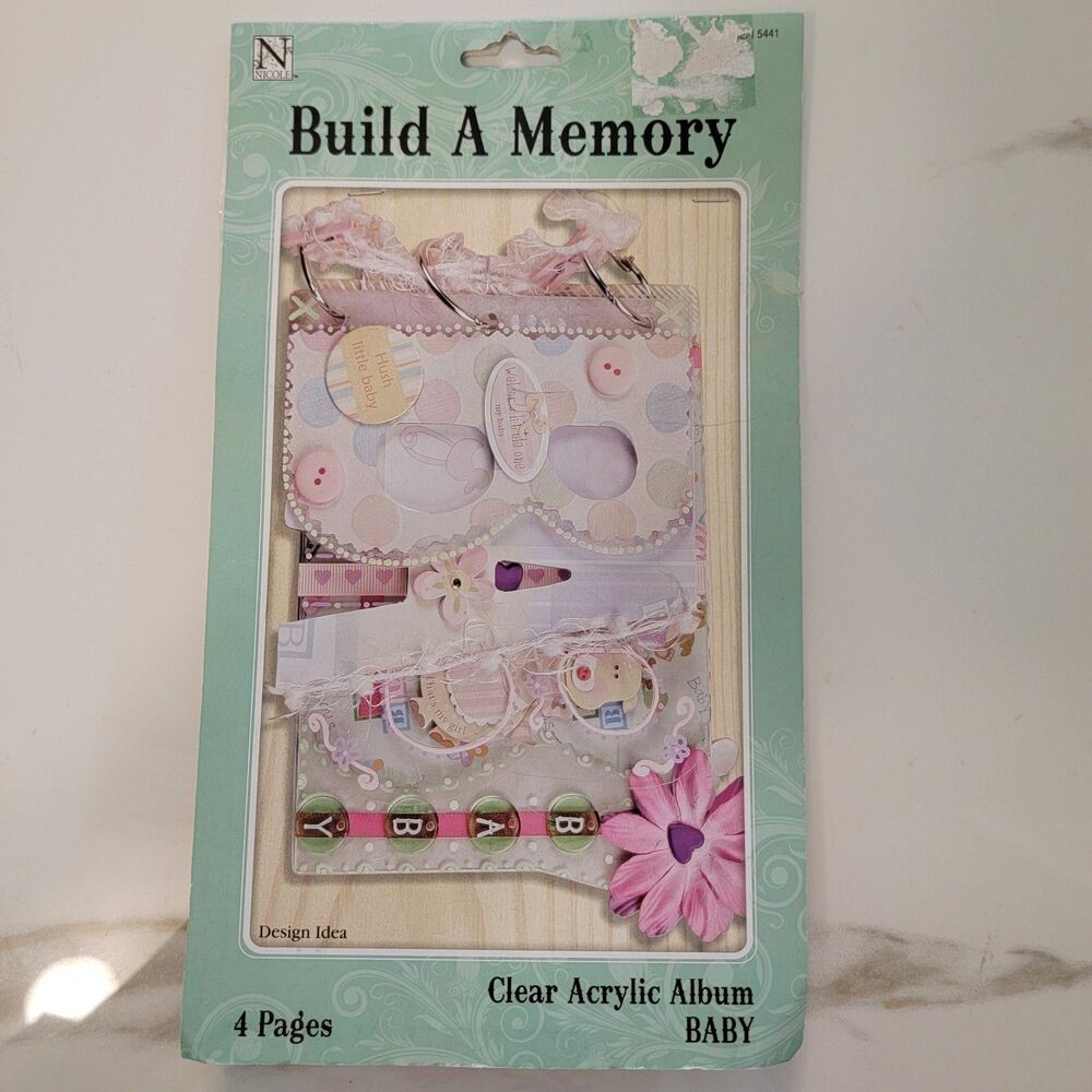 Nicole Build a Memory BABY Clear Acrylic Album MEM 5411 NEW